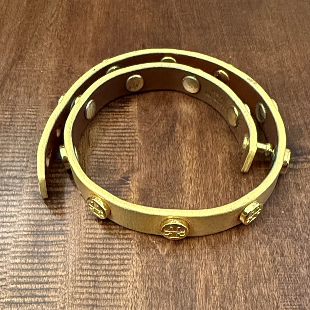 Tory Burch Gold Leather Bracelet